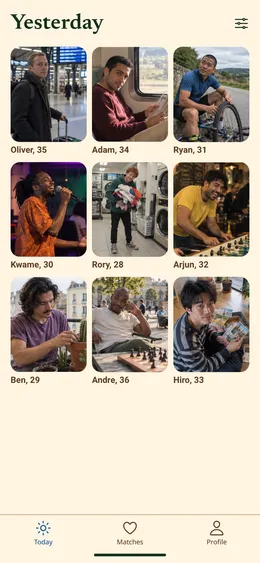 The Ara app: yesterday's profiles